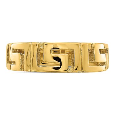 14K Yellow Gold Greek Key Band – view 6