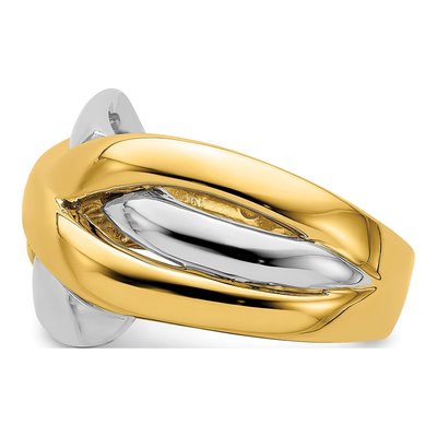 14K Two-Tone Gold Criss-Cross Design Ring – view 5