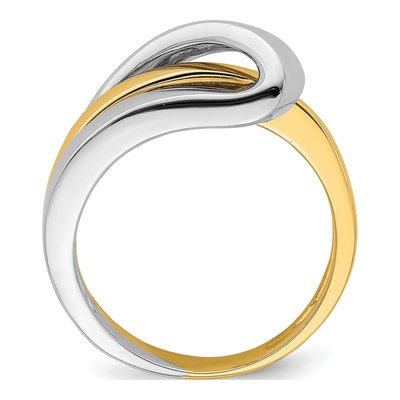 14K Two-Tone Gold Folded Design Ring – view 3