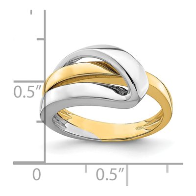 14K Two-Tone Gold Folded Design Ring – view 4