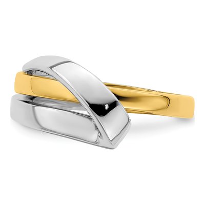 14K Two-Tone Gold Folded Design Ring – view 5