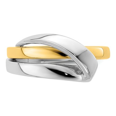 14K Two-Tone Gold Folded Design Ring – view 6