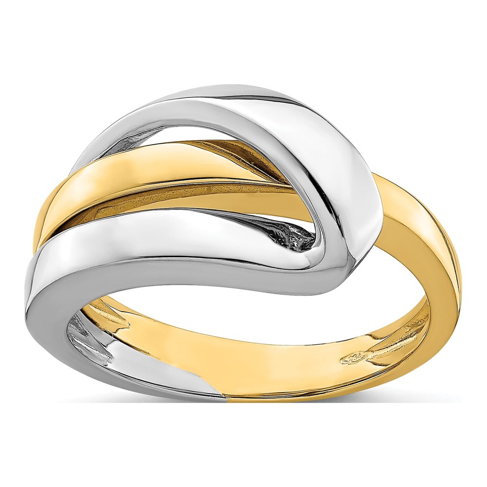 14K Two-Tone Gold Polished Folded Design Ring