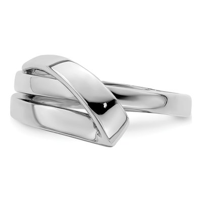 14K White Gold Domed Folded Design Ring – view 5
