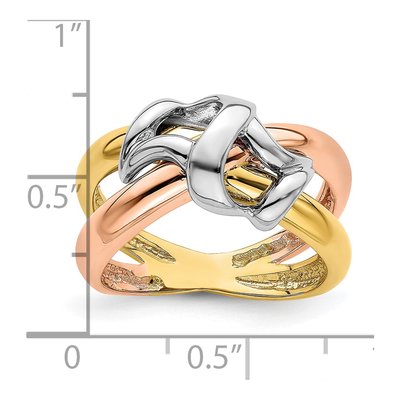 14K Tri-Color Gold Domed Woven Band – view 4