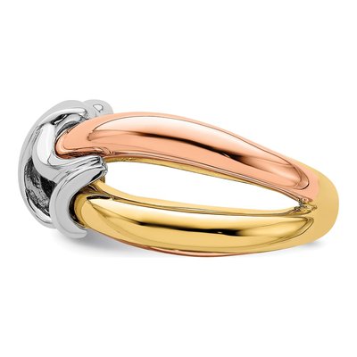 14K Tri-Color Gold Domed Woven Band – view 5