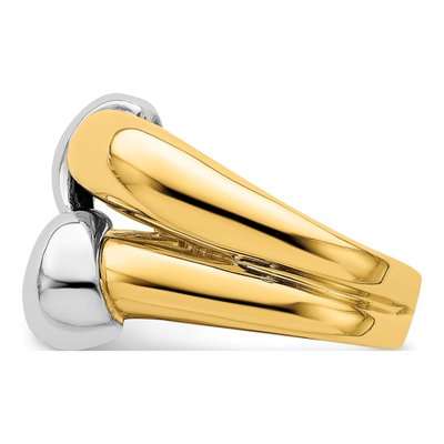 14K Two-Tone Gold Knot Dome Ring – view 5