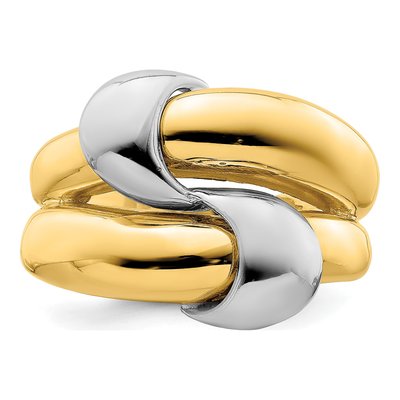 14K Two-Tone Gold Knot Dome Ring – view 6