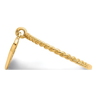 14K Yellow Gold Filigree Heart Dangle Ring – view 5