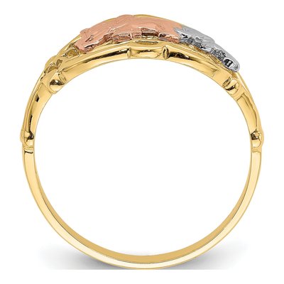 14K Two-Tone Gold Elephants Ring – view 3
