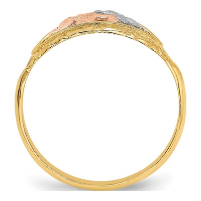 14K Two-Tone Gold Two Elephants Ring – view 3