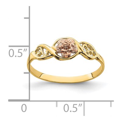 14K Two-Tone Gold Flower Ring – view 4