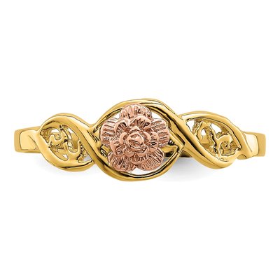 14K Two-Tone Gold Flower Ring – view 6