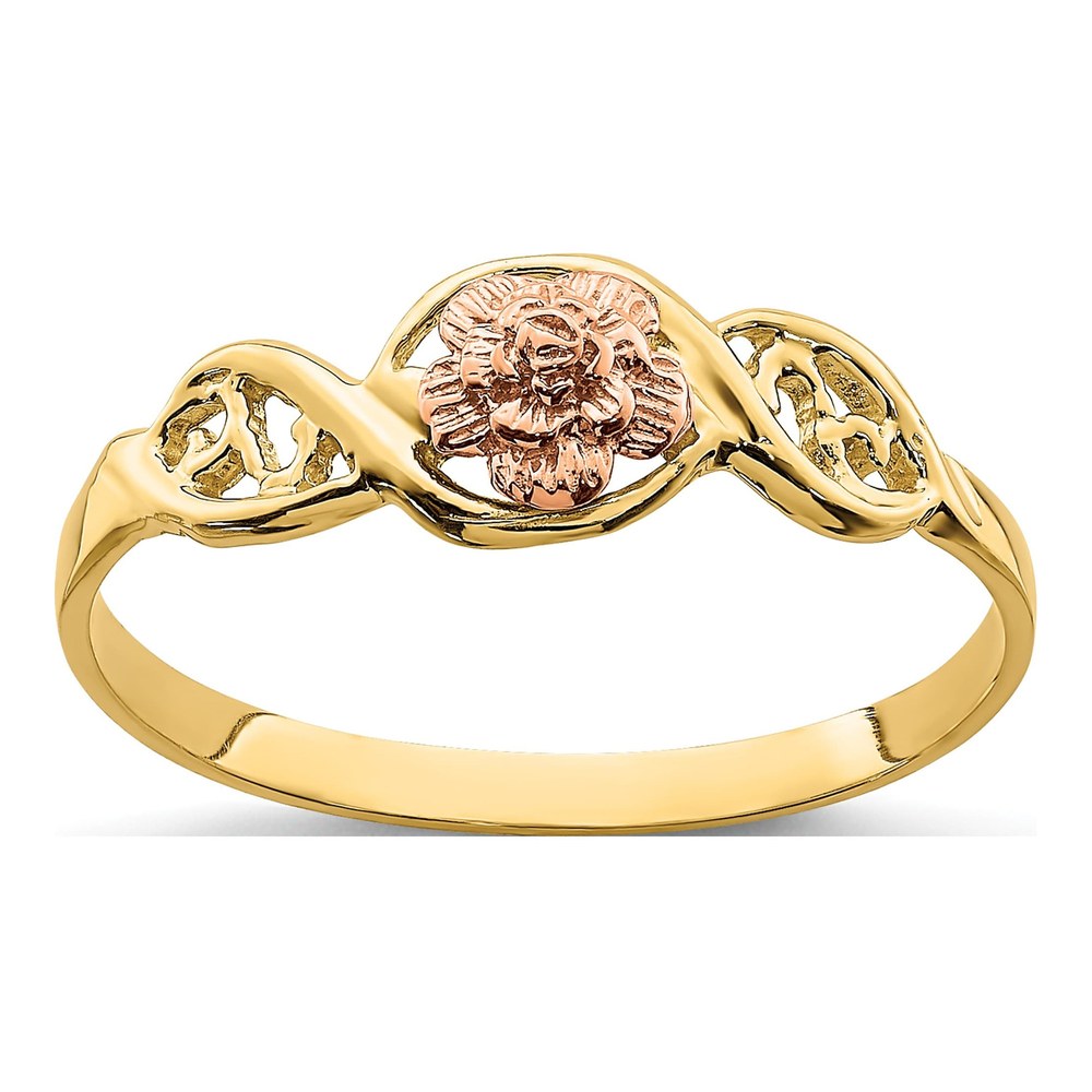 14K Two-Tone Gold Flower Ring
