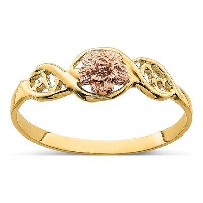 14K Two-Tone Gold Flower Ring