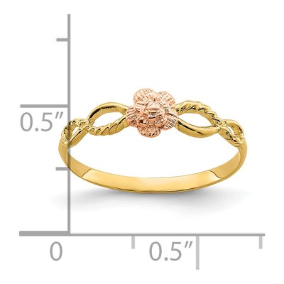 14K Two-Tone Gold Flower Ring – view 4