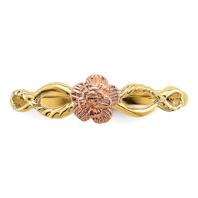 14K Two-Tone Gold Flower Ring – view 6