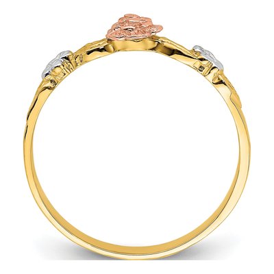 14K Two-Tone Gold Flower Ring – view 3