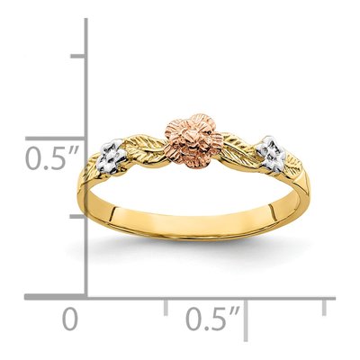 14K Two-Tone Gold Flower Ring – view 4