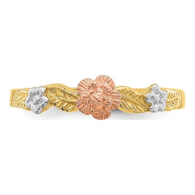 14K Two-Tone Gold Flower Ring – view 6