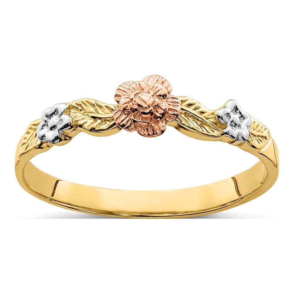 14K Two-Tone Gold Flower Ring