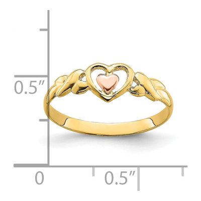14K Two-Tone Gold Hearts Ring – view 4