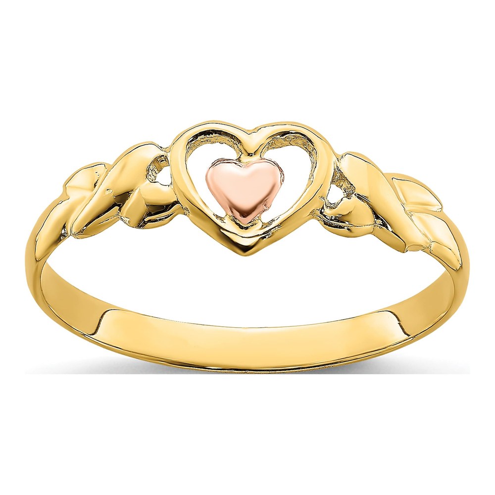 14K Two-Tone Gold Hearts Ring