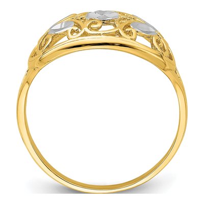 14K Yellow Gold Diamond-Cut Filigree Ring – view 3