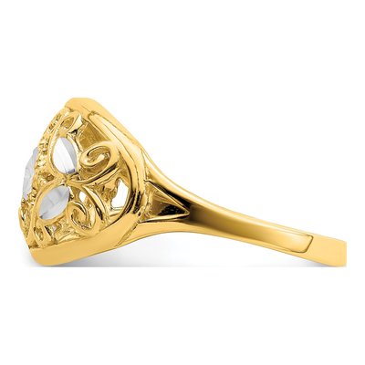 14K Yellow Gold Diamond-Cut Filigree Ring – view 5