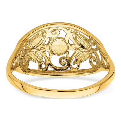 14K Yellow Gold Diamond-Cut Filigree Ring – view 7