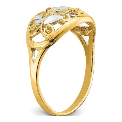 14K Yellow Gold Diamond-Cut Filigree Ring – view 8