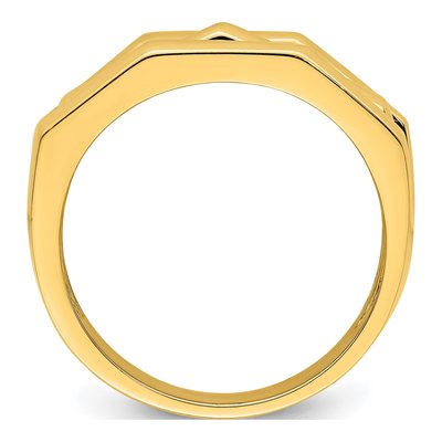 14K Yellow Gold Three Ridged Dome Ring – view 3