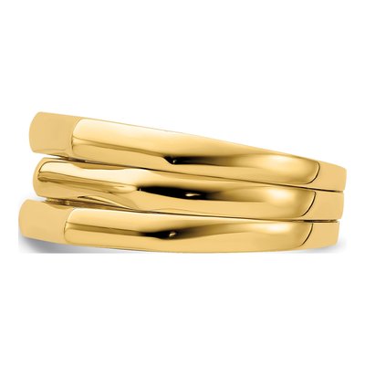 14K Yellow Gold Three Ridged Dome Ring – view 5
