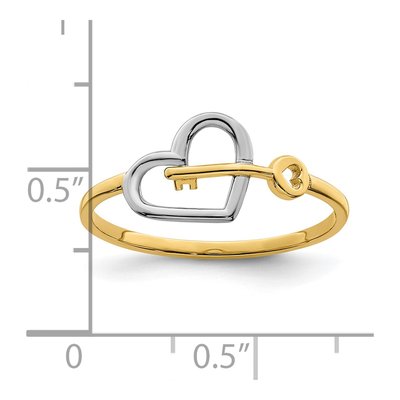 14K Yellow Gold Heart Key Ring – view 4