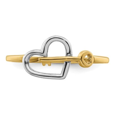 14K Yellow Gold Heart Key Ring – view 6