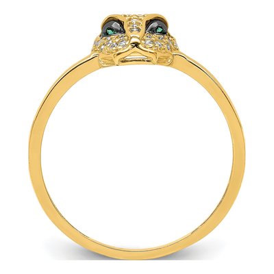 14K Yellow Gold Lioness Head Ring – view 3