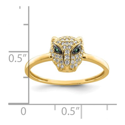 14K Yellow Gold Lioness Head Ring – view 5