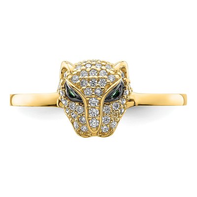 14K Yellow Gold Lioness Head Ring – view 6