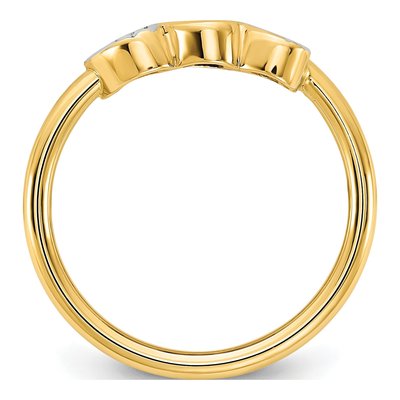14K Yellow Gold Diamond-Cut Hearts Ring – view 3