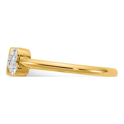 14K Yellow Gold Diamond-Cut Hearts Ring – view 5