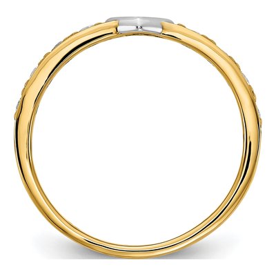 14K Yellow Gold CZ Heart Ring – view 3
