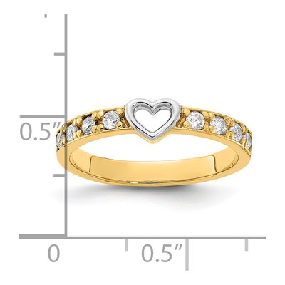 14K Yellow Gold CZ Heart Ring – view 4