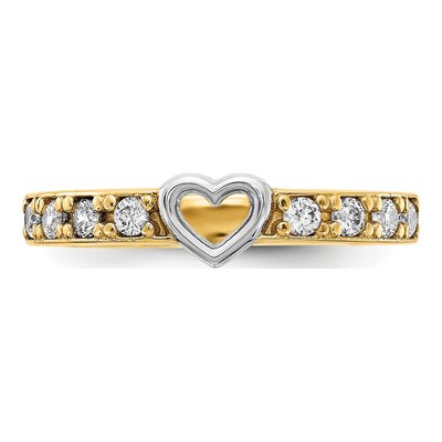14K Yellow Gold CZ Heart Ring – view 6