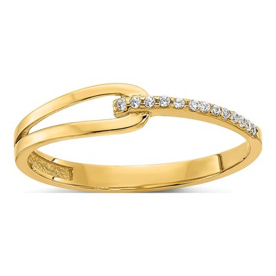 14K Yellow Gold Fancy CZ Ring