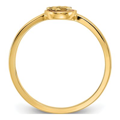 14K Yellow Gold Red Green Enamel Star Ring – view 3