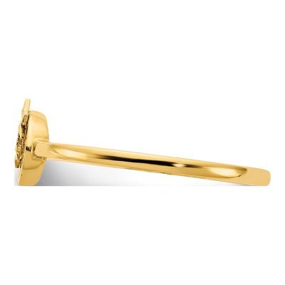 14K Yellow Gold Red Green Enamel Star Ring – view 5