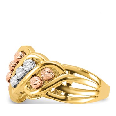 14K Tri-Color Gold Diamond-Cut Fashion Ring – view 3