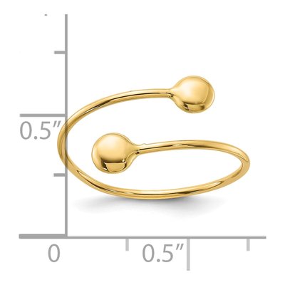14K Yellow Gold Adjustable Bypass Ring – view 5