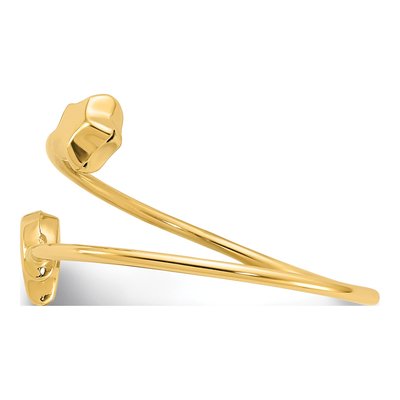 14K Yellow Gold Moon Star Adjustable Bypass Ring – view 3