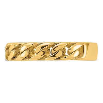 14K Yellow Gold Curb Link Ring – view 3